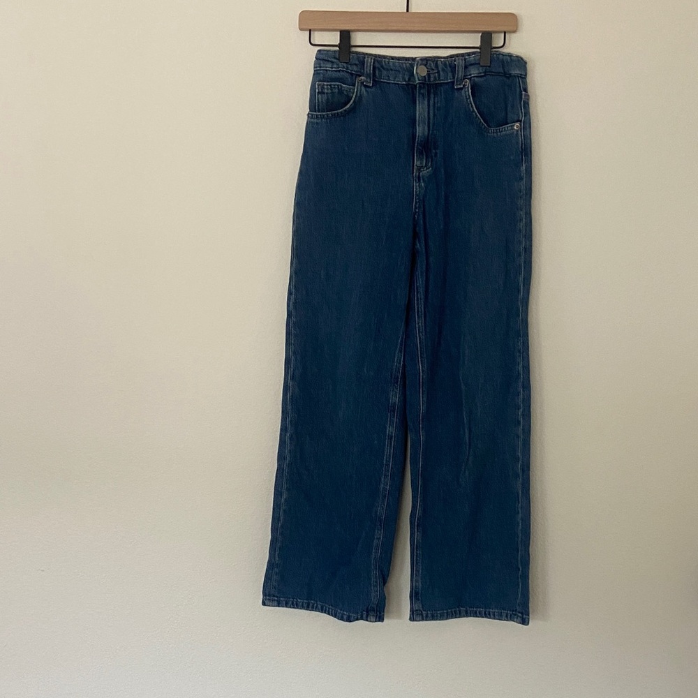 Zara girls Wide Leg Dark Blue Jeans
